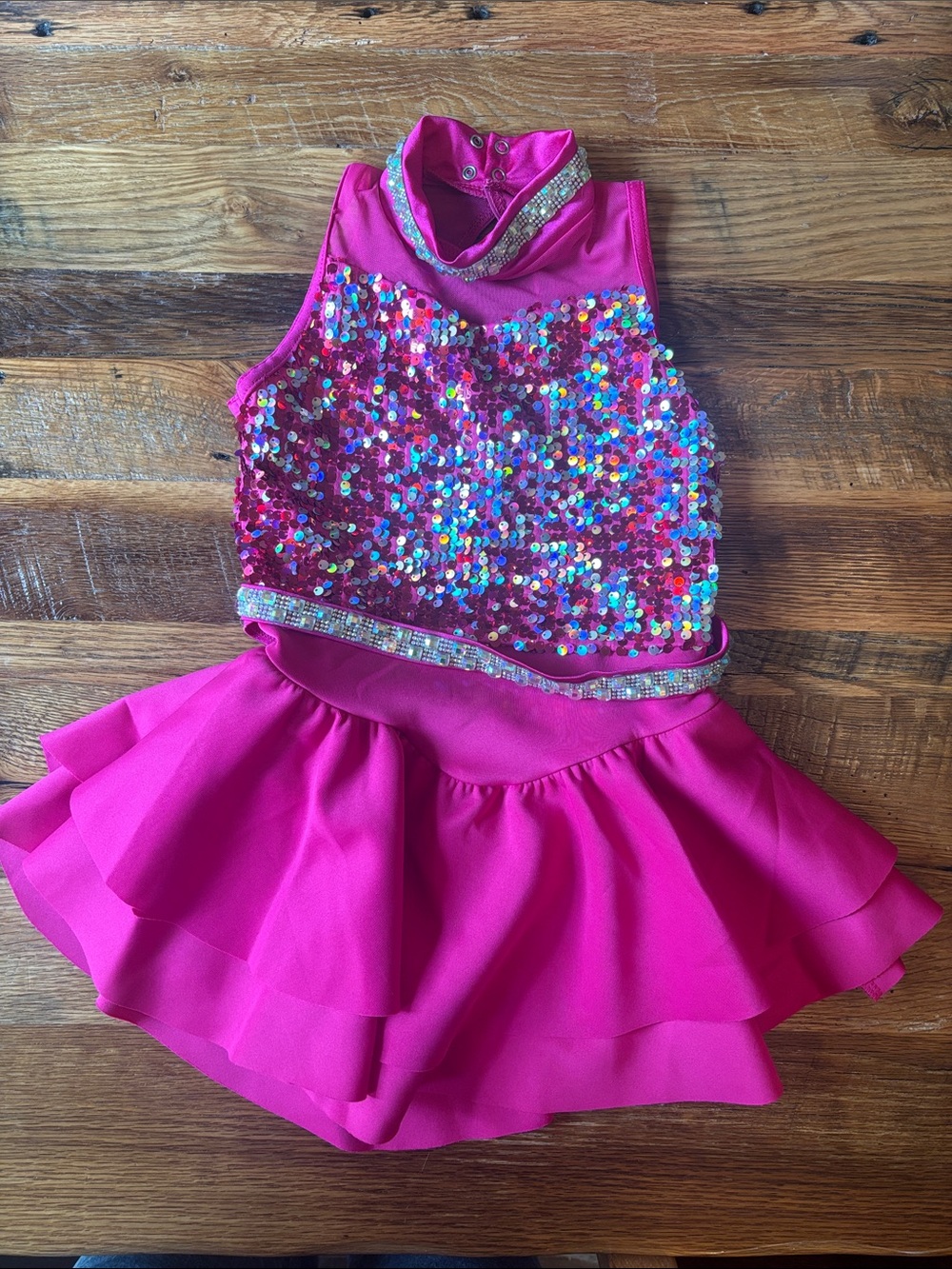 Dance costume custom size 5 pink sparkle